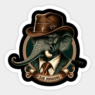 Retro logo with an Elephant Sticker